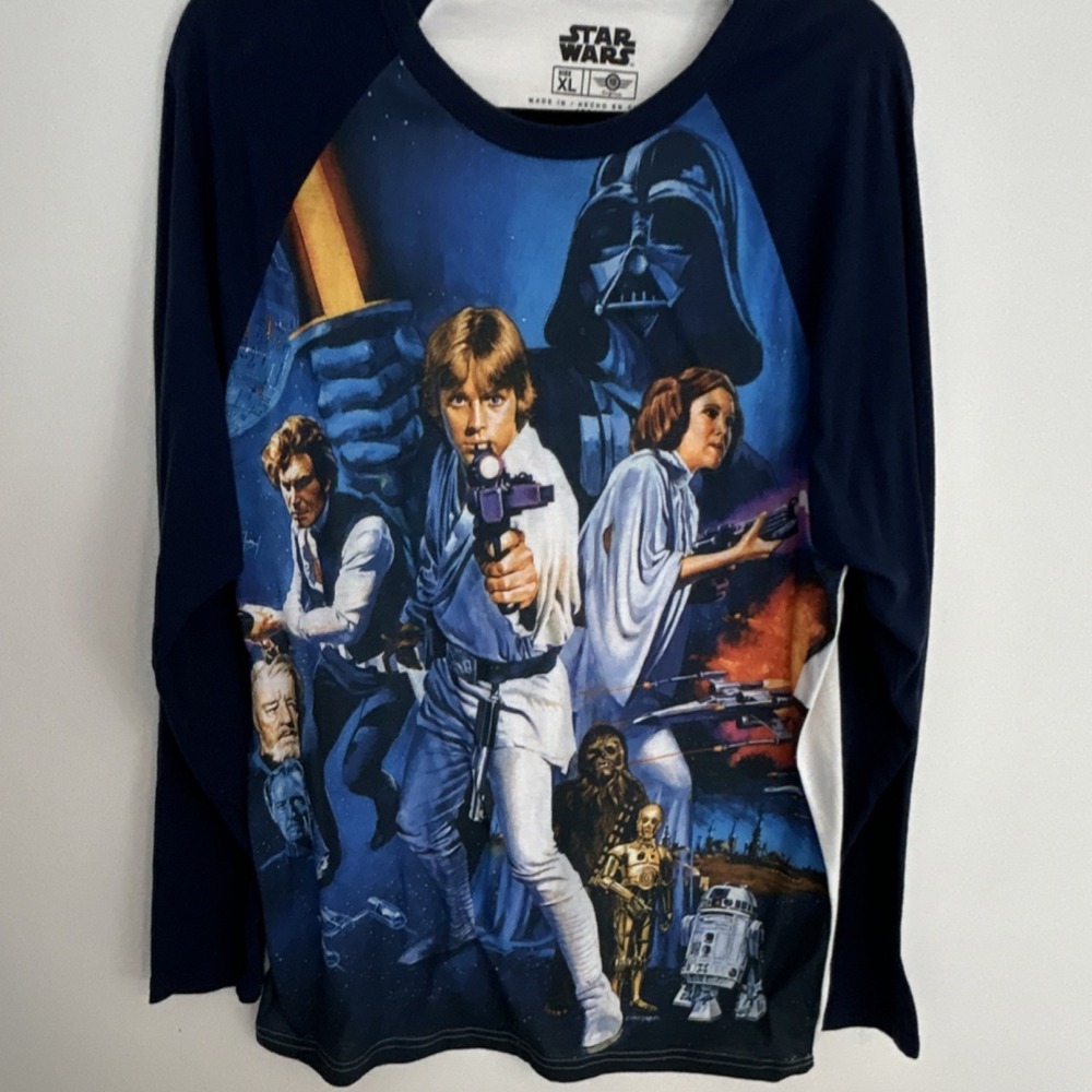 Mad Engine Star Wars Long Sleeve T-Shirt  A New Hope Darth Vader Luke Leia‎ XL